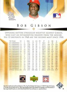 2004 SP Legendary Cuts #11 Bob Gibson Back