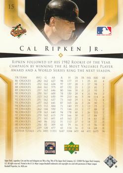 2004 SP Legendary Cuts #15 Cal Ripken Jr. Back