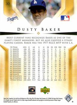 2004 SP Legendary Cuts #30 Dusty Baker Back