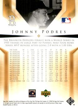 2004 SP Legendary Cuts #61 Johnny Podres Back