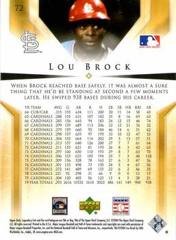 2004 SP Legendary Cuts #72 Lou Brock Back