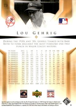 2004 SP Legendary Cuts #73 Lou Gehrig Back