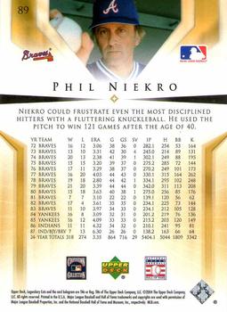 2004 SP Legendary Cuts #89 Phil Niekro Back