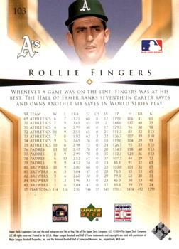 2004 SP Legendary Cuts #103 Rollie Fingers Back