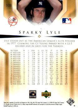 2004 SP Legendary Cuts #108 Sparky Lyle Back