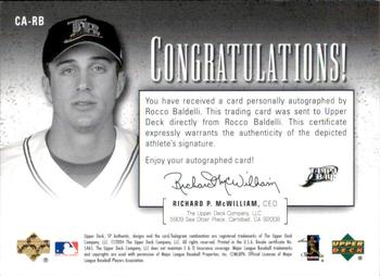 2004 SP Authentic - SP Chirography Duo Tone Bronze #CA-RB Rocco Baldelli Back