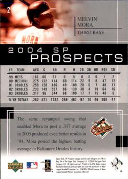 2004 SP Prospects #2 Melvin Mora Back