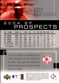 2004 SP Prospects #11 David Ortiz Back