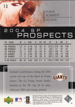 2004 SP Prospects #13 Jason Schmidt Back
