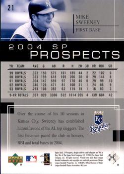 2004 SP Prospects #21 Mike Sweeney Back