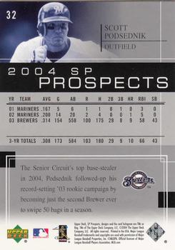 2004 SP Prospects #32 Scott Podsednik Back