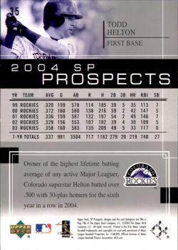 2004 SP Prospects #34 Preston Wilson Back