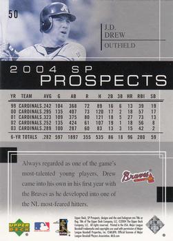 2004 SP Prospects #50 J.D. Drew Back