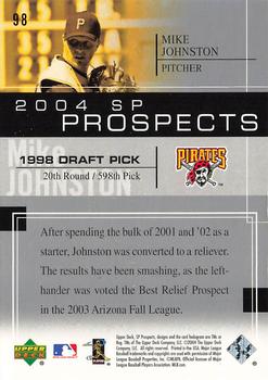 2004 SP Prospects #98 Mike Johnston Back