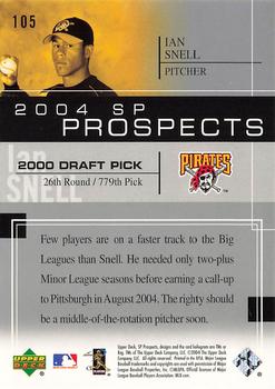 2004 SP Prospects #105 Ian Snell Back