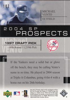 2004 SP Prospects #107 Michael Vento Back