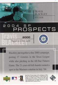 2004 SP Prospects #112 Travis Blackley Back
