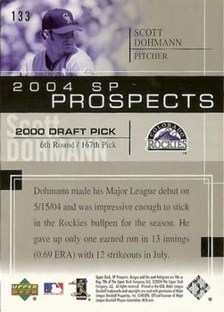 2004 SP Prospects #133 Scott Dohmann Back