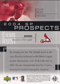 2004 SP Prospects #145 Evan Rust Back