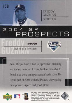 2004 SP Prospects #150 Freddy Guzman Back