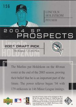 2004 SP Prospects #156 Lincoln Holdzkom Back