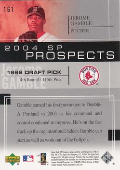 2004 SP Prospects #161 Jerome Gamble Back