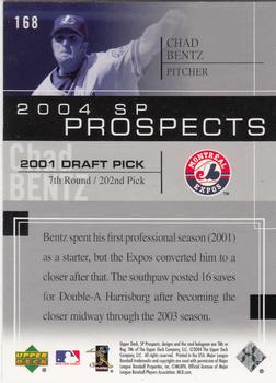 2004 SP Prospects #168 Chad Bentz Back
