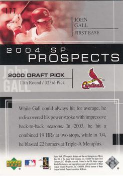 2004 SP Prospects #177 John Gall Back