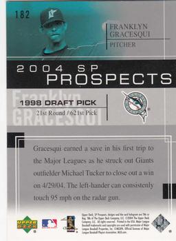 2004 SP Prospects #182 Franklyn Gracesqui Back