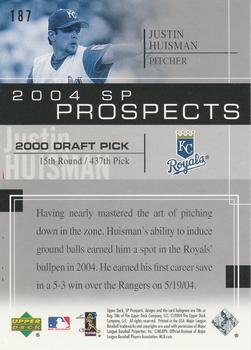 2004 SP Prospects #187 Justin Huisman Back