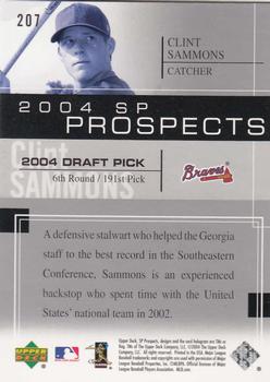 2004 SP Prospects #207 Clint Sammons Back