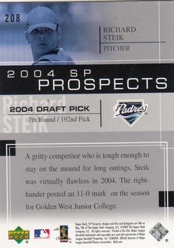 2004 SP Prospects #208 Richard Steik Back
