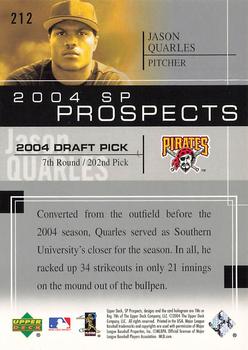 2004 SP Prospects #212 Jason Quarles Back