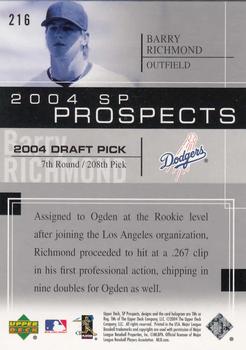 2004 SP Prospects #216 Barry Richmond Back