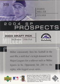 2004 SP Prospects #229 James Miller Back