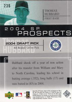 2004 SP Prospects #236 Thomas Hubbard Back