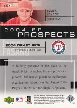 2004 SP Prospects #248 James Fasano Back