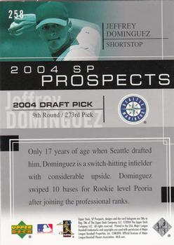 2004 SP Prospects #258 Jeffrey Dominguez Back