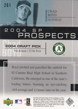 2004 SP Prospects #261 Chad Boyd Back