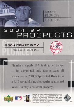 2004 SP Prospects #262 Grant Plumley Back