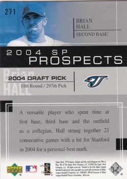2004 SP Prospects #271 Brian Hall Back