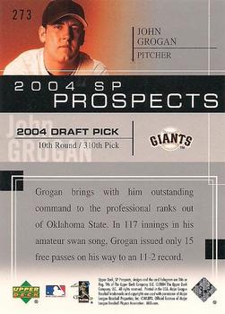 2004 SP Prospects #273 John Grogan Back