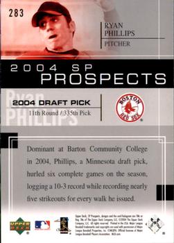 2004 SP Prospects #283 Ryan Phillips Back