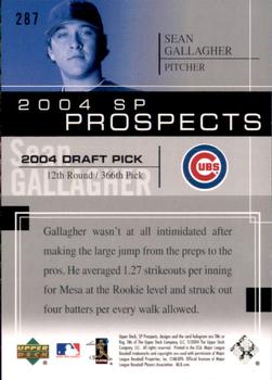 2004 SP Prospects #287 Sean Gallagher Back