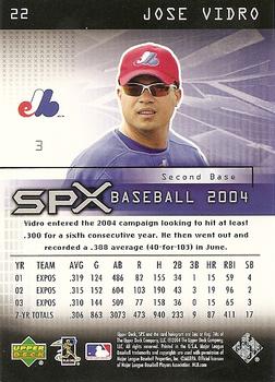 2004 SPx #22 Jose Vidro Back