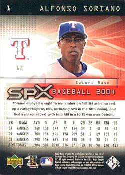 2004 SPx #1 Alfonso Soriano Back