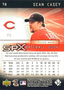 2004 SPx #78 Sean Casey Back