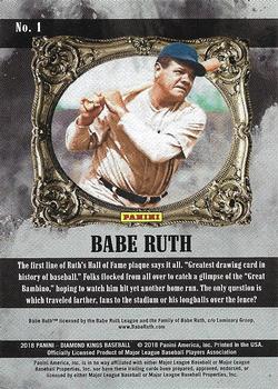 2018 Panini Diamond Kings - Artist's Proof Red #1 Babe Ruth Back