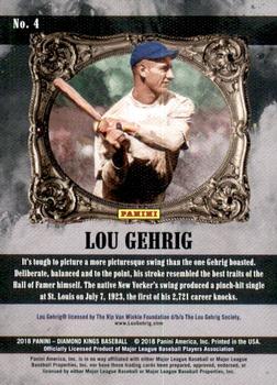 2018 Panini Diamond Kings - Framed Blue #4 Lou Gehrig Back