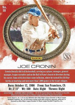 2018 Panini Diamond Kings - Framed Blue #10 Joe Cronin Back